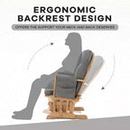 Home Imports Emporium Juego de mecedora y otomana. Mecedora de movimiento suave, silla ergonómica de respaldo alto con reposabrazos acolchados y bolsillos de almacenamiento.