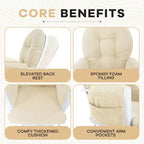 Home Imports Emporium Juego de mecedora y otomana. Mecedora de movimiento suave, silla ergonómica de respaldo alto con reposabrazos acolchados y bolsillos de almacenamiento.