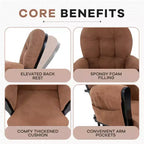 Home Imports Emporium Juego de mecedora y otomana. Mecedora de movimiento suave, silla ergonómica de respaldo alto con reposabrazos acolchados y bolsillos de almacenamiento.