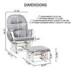 Home Imports Emporium Juego de mecedora y otomana. Mecedora de movimiento suave, silla ergonómica de respaldo alto con reposabrazos acolchados y bolsillos de almacenamiento.
