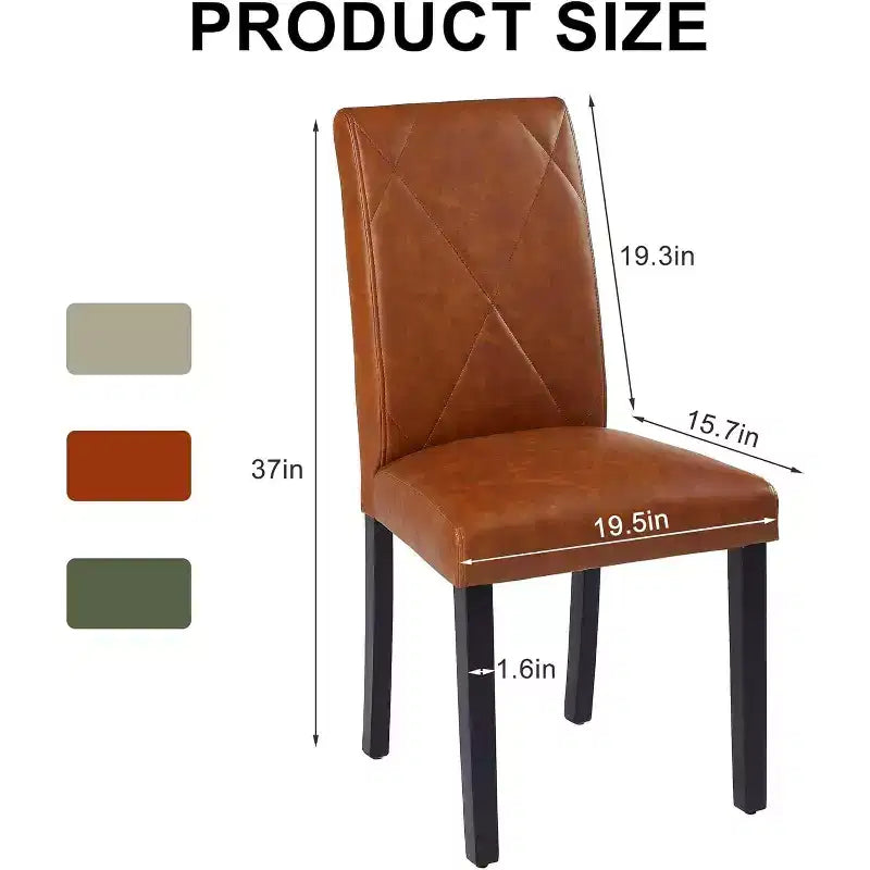 Juego de 2/4/6 sillas de comedor tapizadas, sillas Parsons de respaldo alto, sillas de cocina de madera, marrón/beige/verde