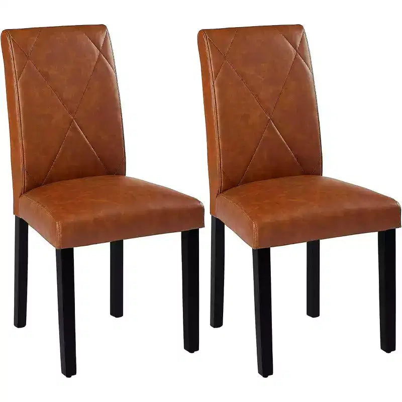 Juego de 2/4/6 sillas de comedor tapizadas, sillas Parsons de respaldo alto, sillas de cocina de madera, marrón/beige/verde