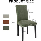 Juego de 2/4/6 sillas de comedor tapizadas, sillas Parsons de respaldo alto, sillas de cocina de madera, marrón/beige/verde