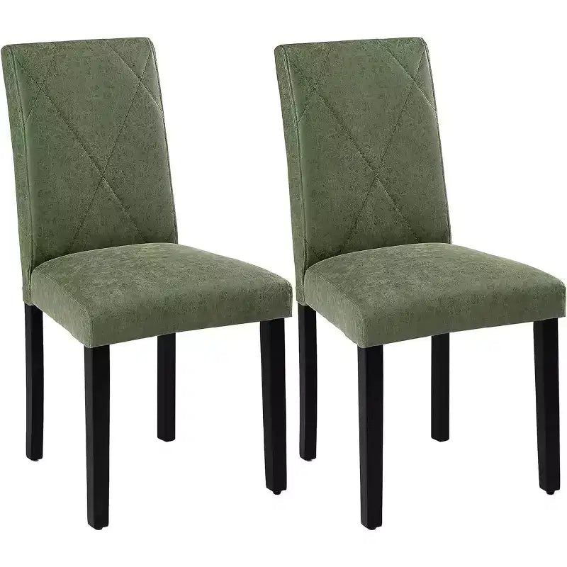 Juego de 2/4/6 sillas de comedor tapizadas, sillas Parsons de respaldo alto, sillas de cocina de madera, marrón/beige/verde