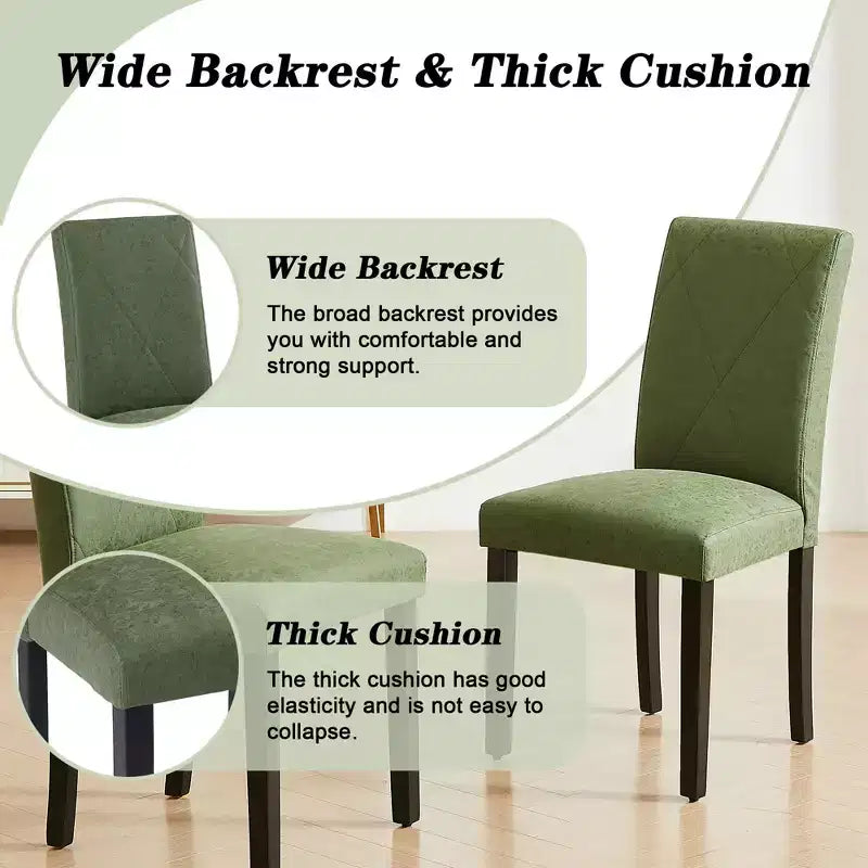 Juego de 2/4/6 sillas de comedor tapizadas, sillas Parsons de respaldo alto, sillas de cocina de madera, marrón/beige/verde
