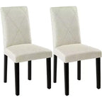 Juego de 2/4/6 sillas de comedor tapizadas, sillas Parsons de respaldo alto, sillas de cocina de madera, marrón/beige/verde