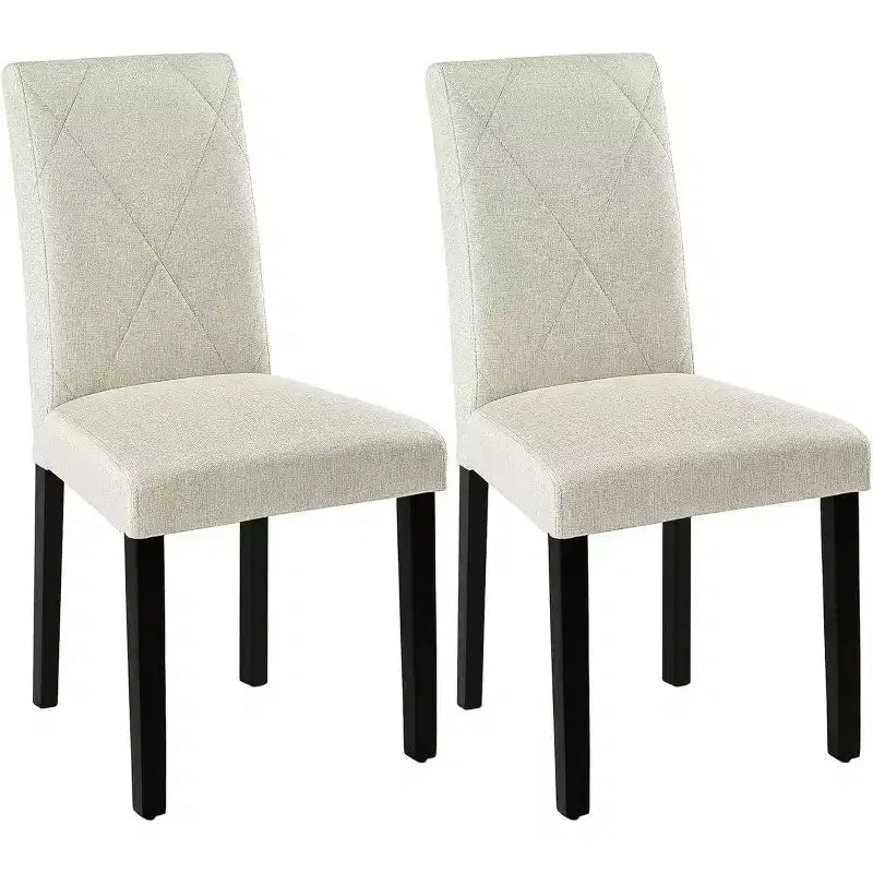 Juego de 2/4/6 sillas de comedor tapizadas, sillas Parsons de respaldo alto, sillas de cocina de madera, marrón/beige/verde