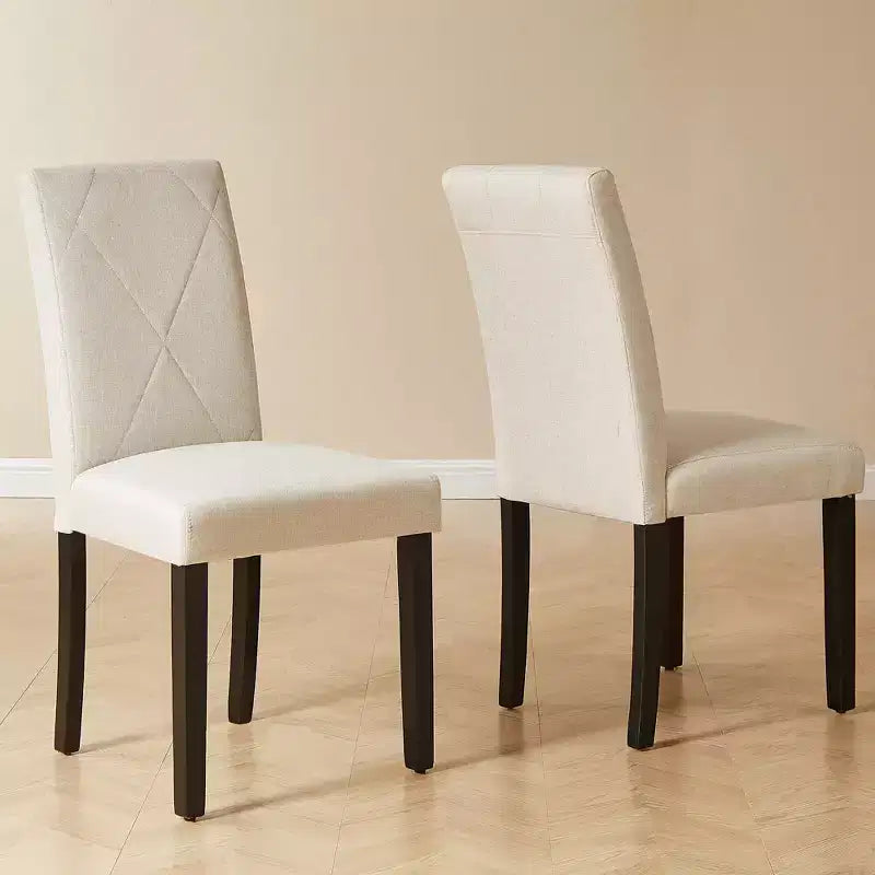 Juego de 2/4/6 sillas de comedor tapizadas, sillas Parsons de respaldo alto, sillas de cocina de madera, marrón/beige/verde