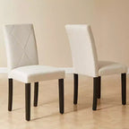 Juego de 2/4/6 sillas de comedor tapizadas, sillas Parsons de respaldo alto, sillas de cocina de madera, marrón/beige/verde
