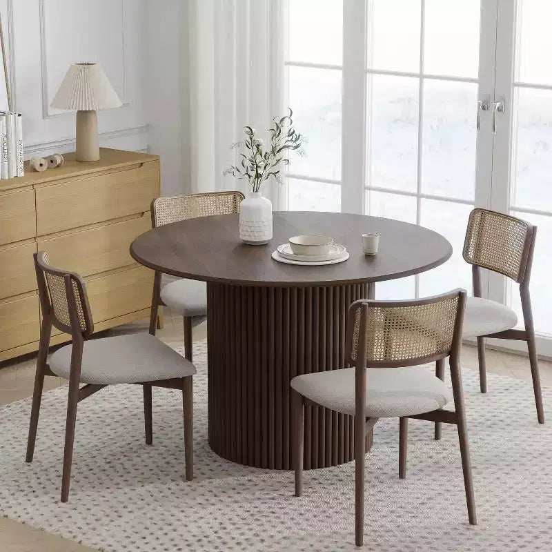 Mesas de comedor de madera maciza redondas de 46 pulgadas Mesas de cocina