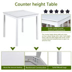 Juego de comedor de 5 piezas a la altura de la encimera: mesa cuadrada de madera, 4 sillas tapizadas con decoración de cristal, ideal para cocina