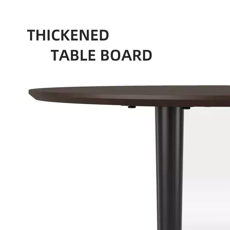 Mesa de comedor de cocina de madera ovalada Dovelina con patas de metal
