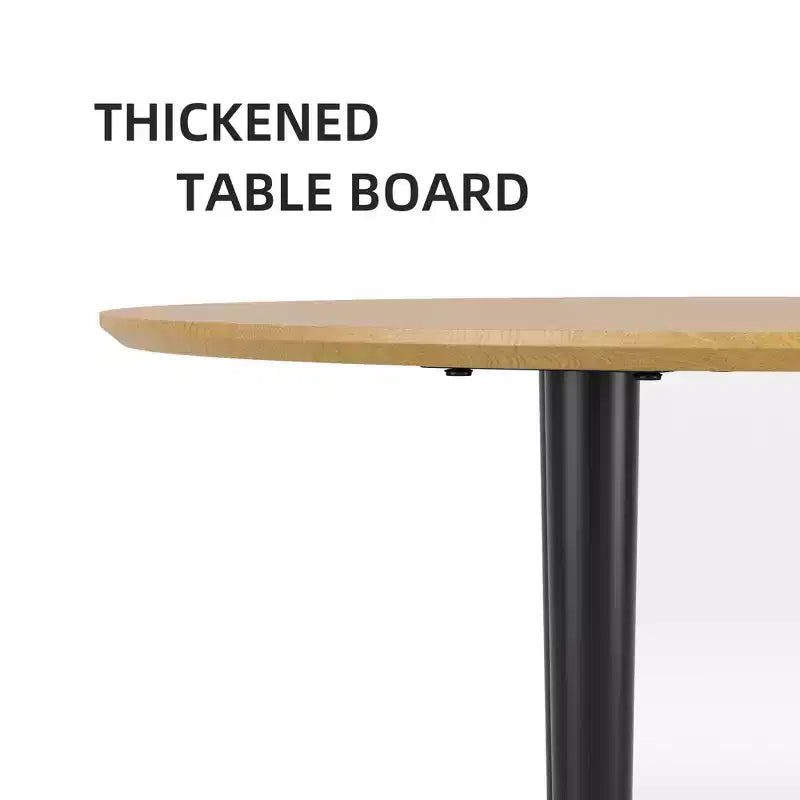 Mesa de comedor de cocina de madera ovalada Dovelina con patas de metal