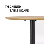 Mesa de comedor de cocina de madera ovalada Dovelina con patas de metal