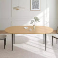 Mesa de comedor de cocina de madera ovalada Dovelina con patas de metal