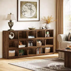 Mesa consola Lantine de 63 pulgadas con 15 cubos estilo rústico para recibidor