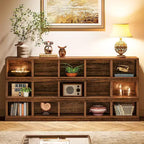 Mesa consola Lantine de 63 pulgadas con 15 cubos estilo rústico para recibidor