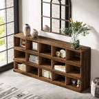Mesa consola Lantine de 63 pulgadas con 15 cubos estilo rústico para recibidor