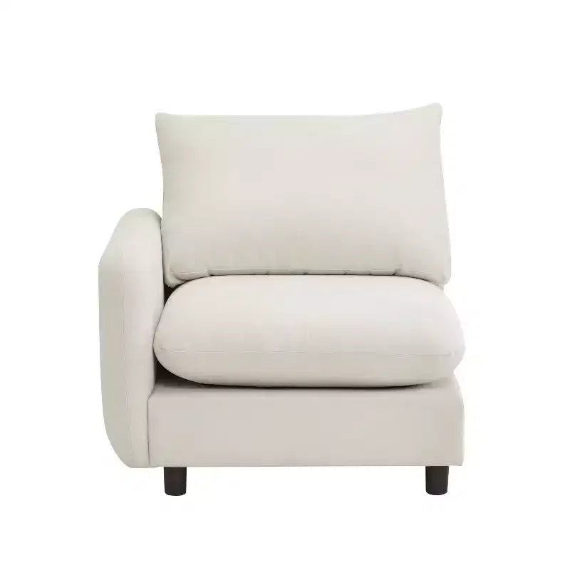 Christopher Knight Home Acker - Juego de sofá seccional tapizado moderno de 3 piezas, blanco