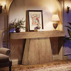 Mesa consola de granja de 63 pulgadas con base trapezoidal para entrada, pasillo, sala de estar
