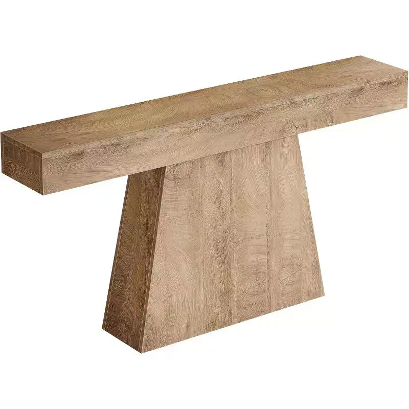 Mesa consola de granja de 63 pulgadas con base trapezoidal para entrada, pasillo, sala de estar