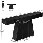 Mesa consola de granja de 63 pulgadas con base trapezoidal para entrada, pasillo, sala de estar