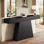 Mesa consola de granja de 63 pulgadas con base trapezoidal para entrada, pasillo, sala de estar