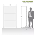 Pantalla de Acero Galvanizado Blanco con Cuatro Paneles Tipo Celosía Adams, 183x120x40cm