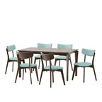 Christopher Knight Home Carmody Juego de Comedor de 7 Piezas de Madera y Tela
