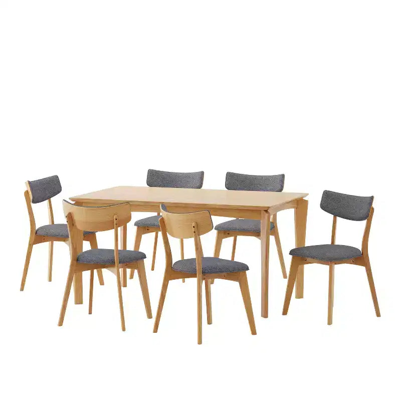 Christopher Knight Home Carmody Juego de Comedor de 7 Piezas de Madera y Tela