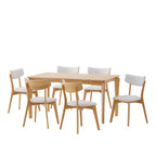 Christopher Knight Home Carmody Juego de Comedor de 7 Piezas de Madera y Tela
