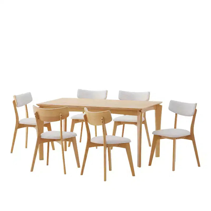 Christopher Knight Home Carmody Juego de Comedor de 7 Piezas de Madera y Tela