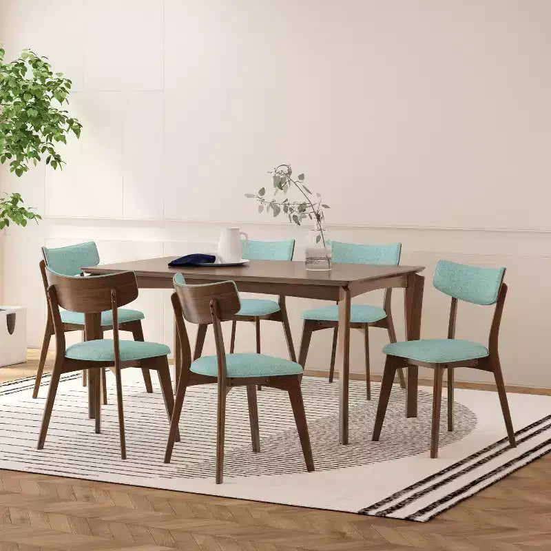 Christopher Knight Home Carmody Juego de Comedor de 7 Piezas de Madera y Tela