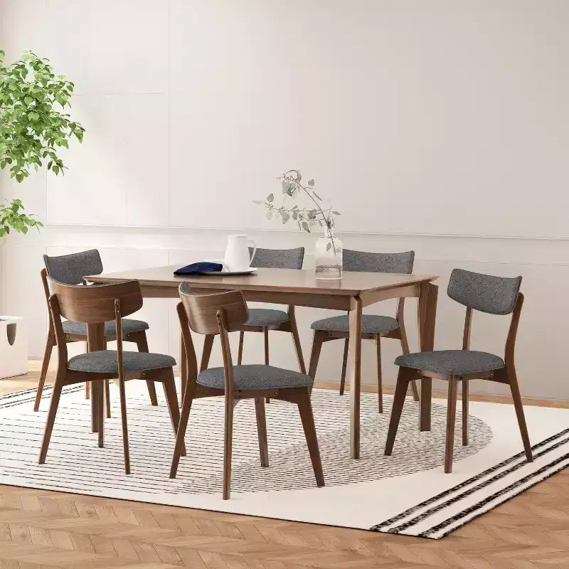 Christopher Knight Home Carmody Juego de Comedor de 7 Piezas de Madera y Tela