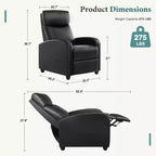 Sillón Reclinable Manual con Masaje y Calefacción para Sala de Estar