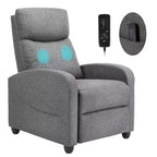 Sillón Reclinable Manual con Masaje y Calefacción para Sala de Estar