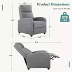 Sillón Reclinable Manual con Masaje y Calefacción para Sala de Estar