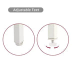 Mayeerty 15.74 Mesa auxiliar de ratán con cajón, mesita de noche moderna, patas de metal, mesa auxiliar para sala de estar, dormitorio, blanco