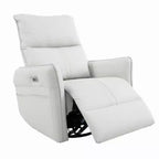 Sillón reclinable eléctrico giratorio mecedor de 270 grados, sofá reclinable eléctrico deslizante de cuero sintético con puerto USB