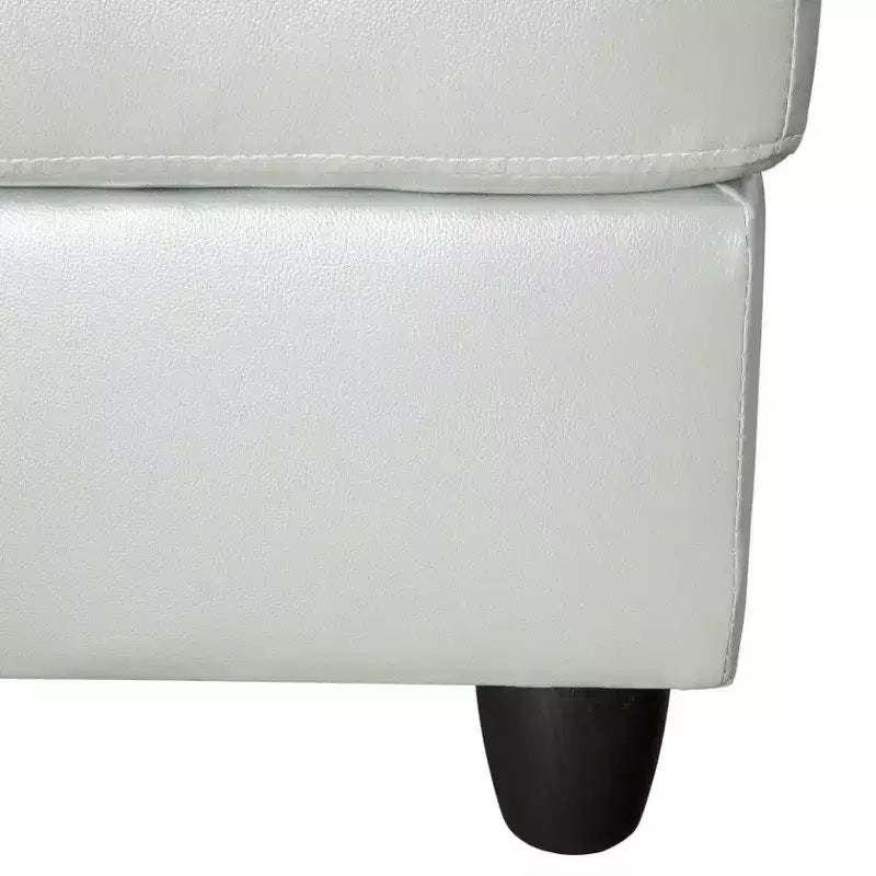 Sofá Seccional de Piel Sintética Gris en Configuración en L, Tapicería Capitoné, Otomana de Almacenamiento Versátil, Solución Contemporánea para Espacios de Vida