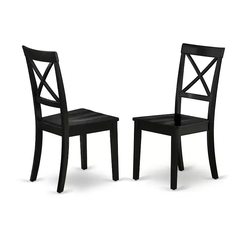 Juego de mesa de comedor redonda HomeStock con hojas abatibles y sillas de madera negras
