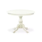 Juego de mesa de cocina redonda HomeStock, moderno, lino blanco