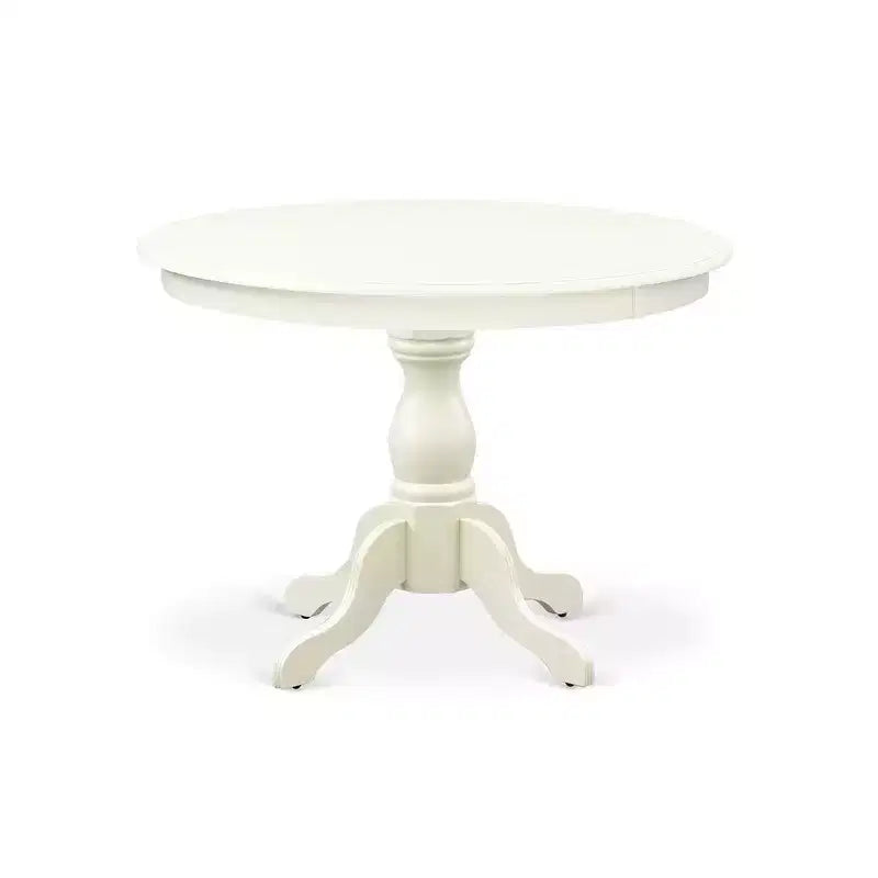 Juego de mesa de cocina redonda HomeStock, moderno, lino blanco