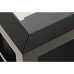 Jofran, Urban Icon Mesa auxiliar contemporánea con incrustaciones de vidrio y almacenamiento