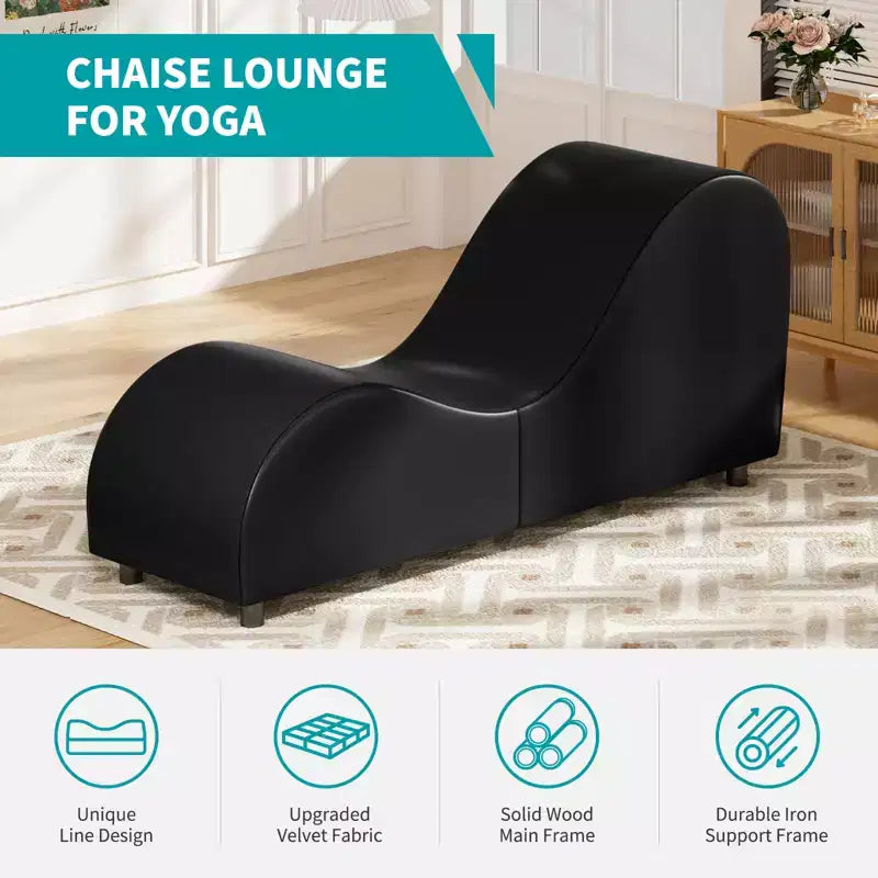 Sillón Mjkone de yoga de terciopelo, sillas de yoga curvas modernas para adultos para estiramientos, relajación, ejercicio