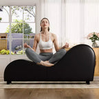 Sillón Mjkone de yoga de terciopelo, sillas de yoga curvas modernas para adultos para estiramientos, relajación, ejercicio