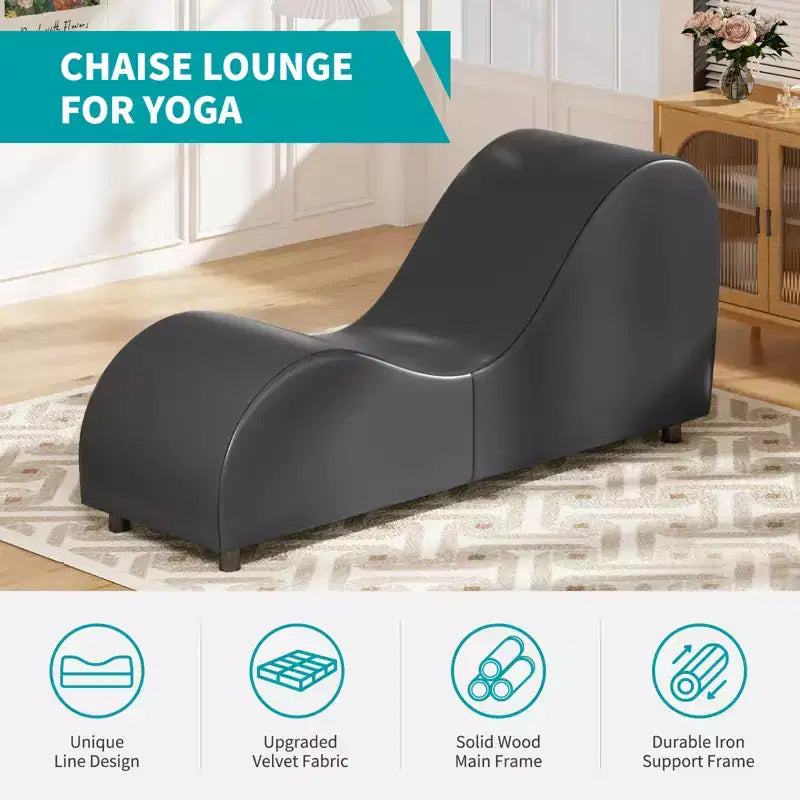 Sillón Mjkone de yoga de terciopelo, sillas de yoga curvas modernas para adultos para estiramientos, relajación, ejercicio