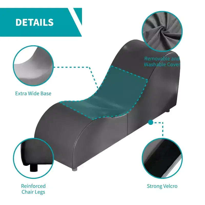 Sillón Mjkone de yoga de terciopelo, sillas de yoga curvas modernas para adultos para estiramientos, relajación, ejercicio