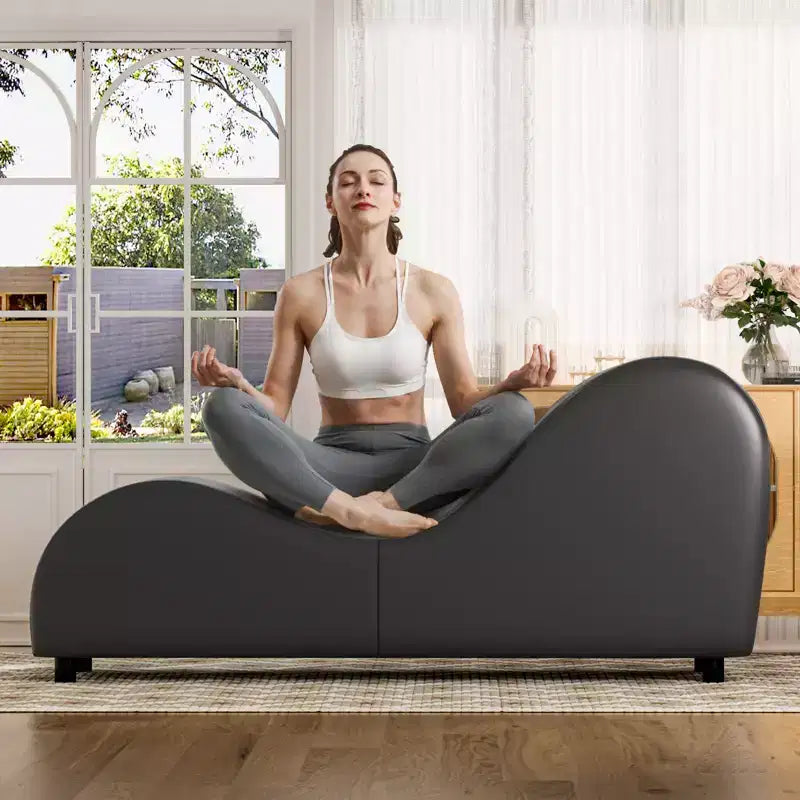 Sillón Mjkone de yoga de terciopelo, sillas de yoga curvas modernas para adultos para estiramientos, relajación, ejercicio