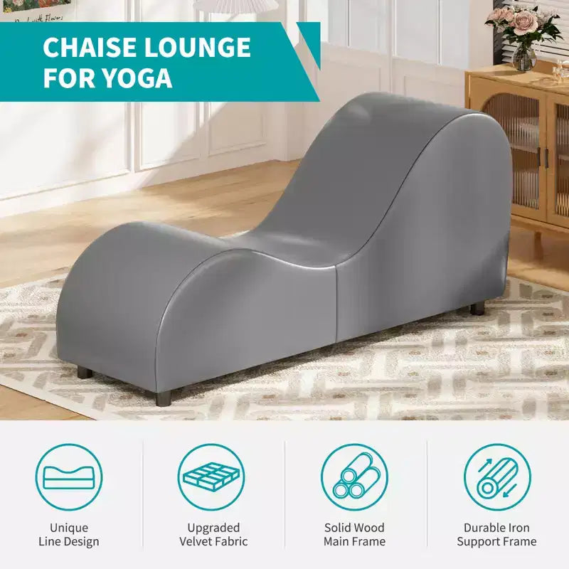 Sillón Mjkone de yoga de terciopelo, sillas de yoga curvas modernas para adultos para estiramientos, relajación, ejercicio